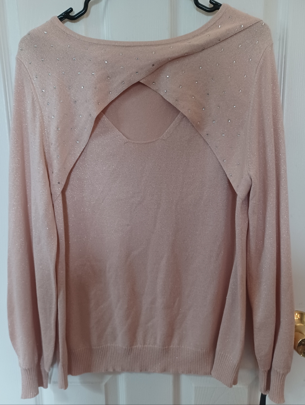 NWT Emaline Studded Keyhole Neck Long Sleeve Blouse